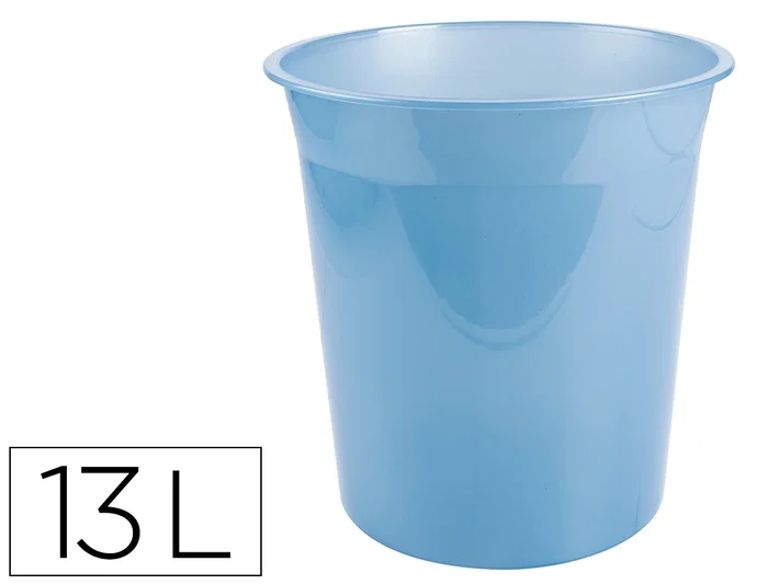 Liderpapel Papelera Plástico Celeste Translucido 13 Litros 275x285 mm Liderpapel Papelera Plástico Celeste Translucido 13 Litros 275x285 mm