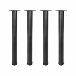 HERRAJES ALK Pata de Mesa Regulable VIGO Ø60 H710 Acabado Negro