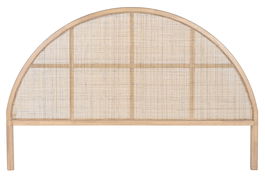 DKD Home Decor Morefond rejilla 23 Cabecero Cama Moderno Ratán Rubberwood Natural 179 x 119 x 3.5 cm Hecho a mano