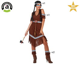 Disfraz India Mujer Adulto Marrón Oscuro XXL