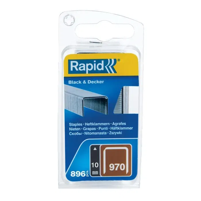 Rapid Grapas 970/10 mm Galvanizadas Alambre Plano para Black & Decker
