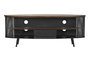 DKD Home Decor Mueble TV Loft Negro Marron Abeto Metal 150 x 58 x 39 cm