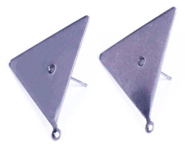 Innspiro Pendiente metálico para incrustar base triangular plateado envejecido