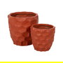 S/2 Macetero Terracota Cemento 41 X 41 X 39,60 cm