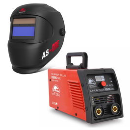 Stayer Super Plus 200 B Equipo de Soldadura por Arco Eléctrico 200 A con Máscara As One Automática 91x41 mm Batería Litio Carga Solar