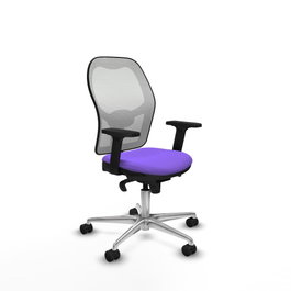PIQUERAS Y CRESPO Silla de oficina Jorquera, Tela Lila y Malla Blanca