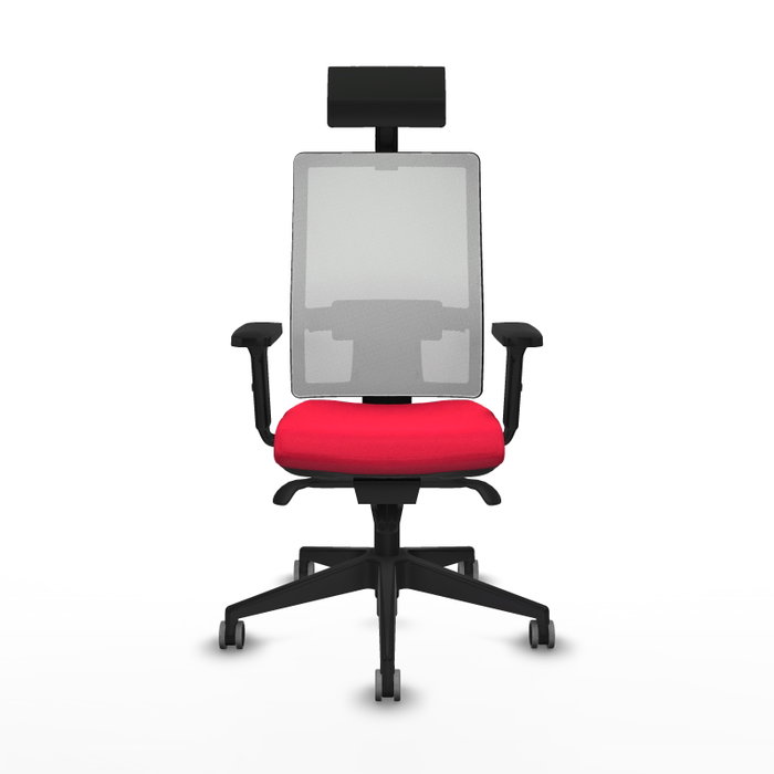 PIQUERAS Y CRESPO Silla de oficina Horna con mecanismo Sincro Rojo y Blanco