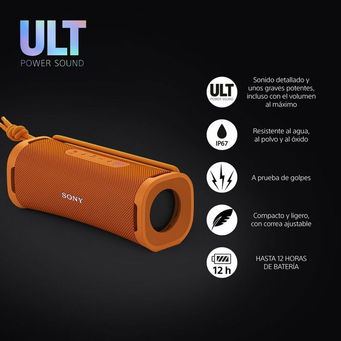 Altavoz Bluetooth Portátil Sony SRSULT10D Negro Naranja