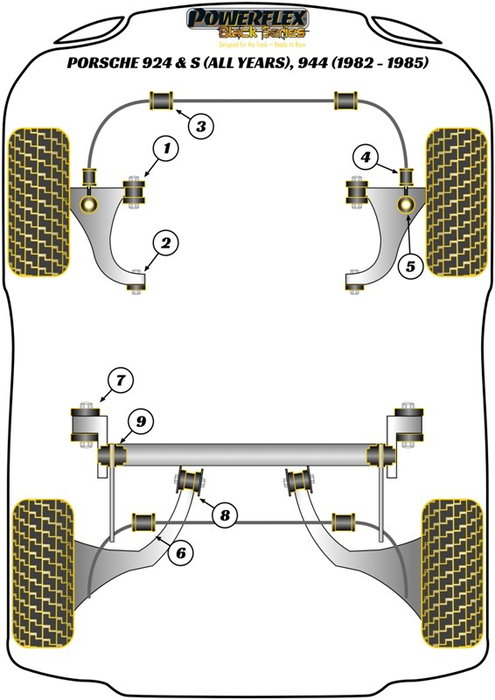 Powerflex Trasero Axle Carrier Exterior Montaje PFR57-220BLK Powerflex Trasero Axle Carrier Exterior Montaje PFR57-220BLK