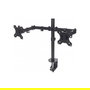 MANHATTAN Soporte Doble de Sobremesa con Brazo Articulado para 2 Monitores 13"-32" (33-81,3cm), Carga 8kg por Pantalla, Compatible VESA 75x75 y 100x100 mm, Negro