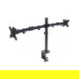MANHATTAN Soporte Doble de Sobremesa con Brazo Articulado para 2 Monitores 13"-32" (33-81,3cm), Carga 8kg por Pantalla, Compatible VESA 75x75 y 100x100 mm, Negro