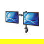 MANHATTAN Soporte Doble de Sobremesa con Brazo Articulado para 2 Monitores 13"-32" (33-81,3cm), Carga 8kg por Pantalla, Compatible VESA 75x75 y 100x100 mm, Negro
