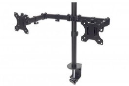 Manhattan Tv & Monitor Mount, Desk, Full Motion, 2 Screens,