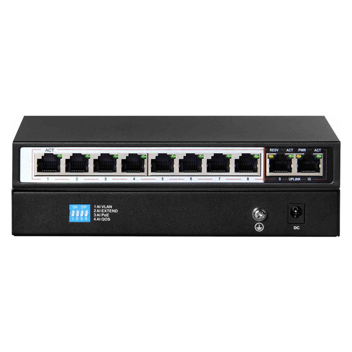 Extralink Ceres EX-SF1008P Switch PoE de 10 Puertos (8x PoE/PoE+)