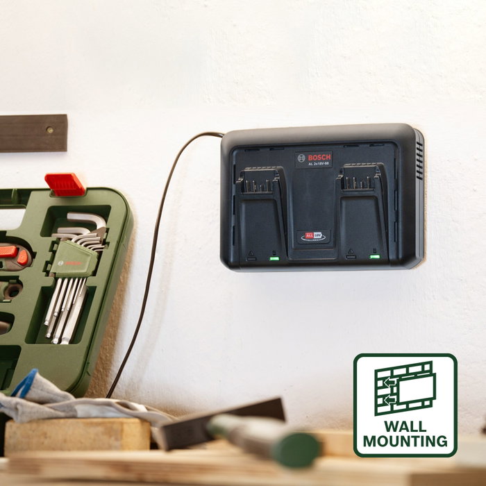 Bosch AL 2x18V-88 Schnell-Lader Cargador de 2 Ranuras Bosch AL 2x18V-88 Schnell-Lader Cargador de 2 Ranuras