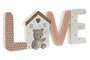 DKD Home Decor Decoración MDF LOVE Beige y Blanco