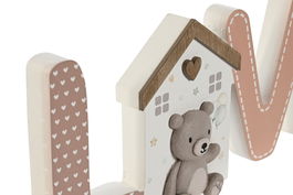 DKD Home Decor Lovely bear 24 Decoración Baby Beige Blanco 3 x 12 x 30 cm (6 Unidades)
