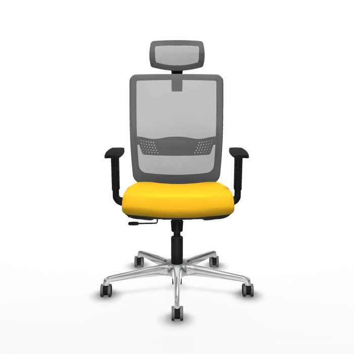 PIQUERAS Y CRESPO Silla de oficina Haches con mecanismo Sincro/Traslack Amarillo y Gris