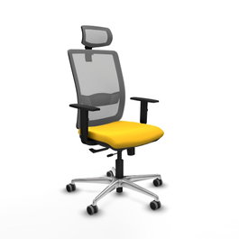 PIQUERAS Y CRESPO Silla de oficina Haches con mecanismo Sincro/Traslack Amarillo y Gris