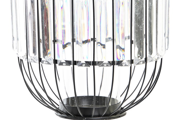 DKD Home Decor Portavelas Moderno Negro Transparente Metal Cristal 20x20x25 cm (2 Unidades) DKD Home Decor Portavelas Moderno Negro Transparente Metal Cristal 20x20x25 cm (2 Unidades)