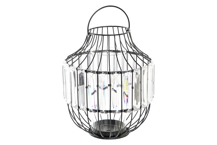DKD Home Decor Portavelas Moderno Negro Transparente Metal Cristal 20x20x25 cm (2 Unidades) DKD Home Decor Portavelas Moderno Negro Transparente Metal Cristal 20x20x25 cm (2 Unidades)