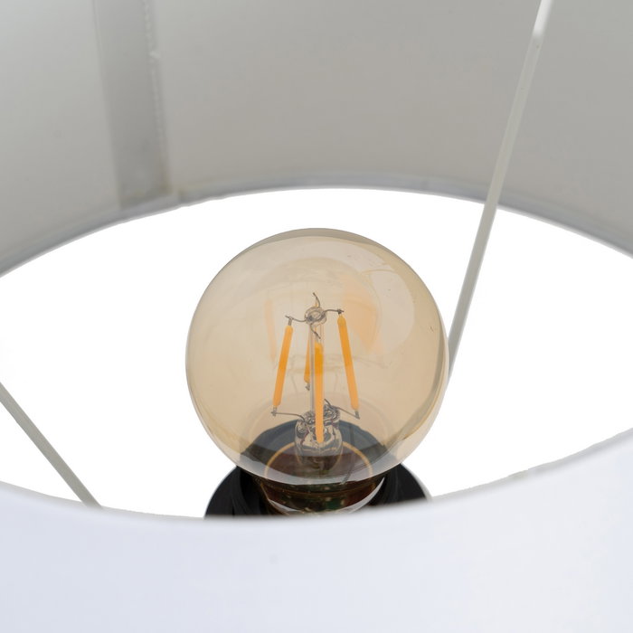 Lámpara Mesa Natural-Negro Metal 30 X 30 X 60 cm