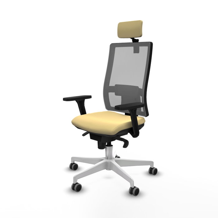 PIQUERAS Y CRESPO Silla de oficina Horna con mecanismo Sincro, Crema y Gris PIQUERAS Y CRESPO Silla de oficina Horna con mecanismo Sincro, Crema y Gris