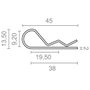 Edm Pasador PS14 forma R, 2 mm, galvanizado, 2 uds