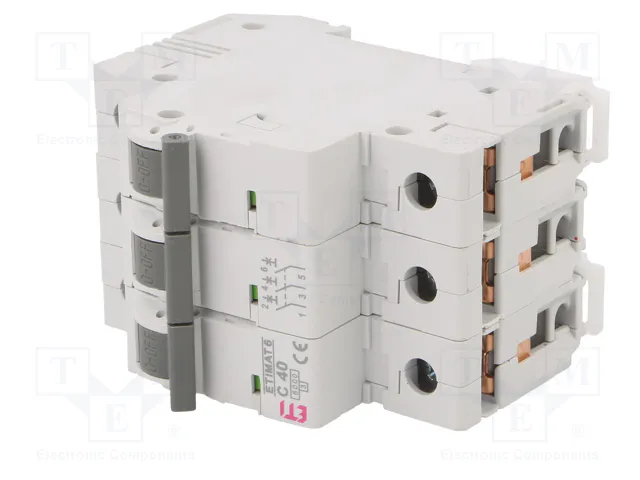 ETI POLAM Interruptor magnetotérmico ETIMAT 6 3P C40 40A 6kA ETI POLAM Interruptor magnetotérmico ETIMAT 6 3P C40 40A 6kA