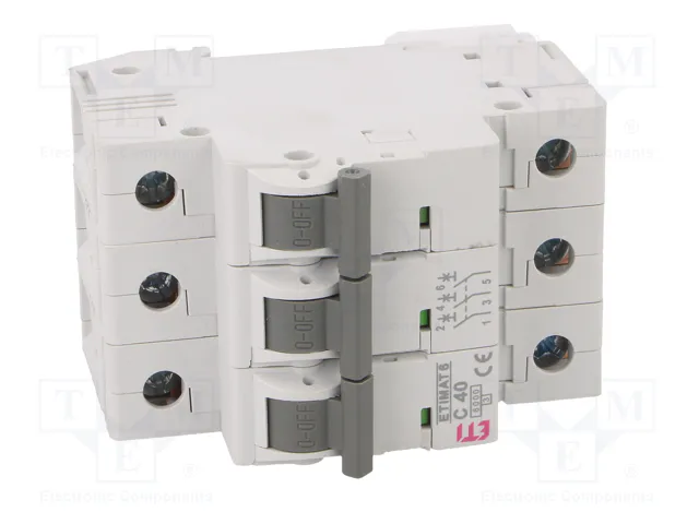 ETI POLAM Interruptor magnetotérmico ETIMAT 6 3P C40 40A 6kA ETI POLAM Interruptor magnetotérmico ETIMAT 6 3P C40 40A 6kA
