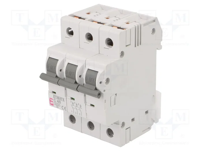 ETI POLAM Interruptor magnetotérmico ETIMAT 6 3P C40 40A 6kA ETI POLAM Interruptor magnetotérmico ETIMAT 6 3P C40 40A 6kA