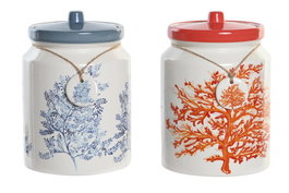 DKD Home Decor Set de 2 Botes de Dolomita CORAL 22, 2,35 L Surtido
