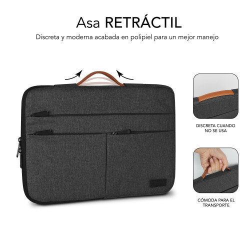 Subblim Funda Air Padding 360 Sleeve 13,3-14 Pol, Gris Oscuro