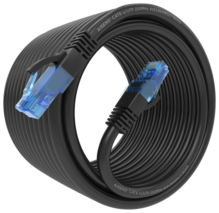 Aisens Cable de Red Cat.6 UTP AWG26 CCA 10m Negro