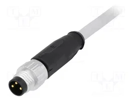 HARTING Conector M8 macho de 3 pines con cable de 1,5m recto