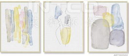 DKD Home Decor Cuadro Abstracto en PS y Cristal 53x3x73 cm Surtido de 3