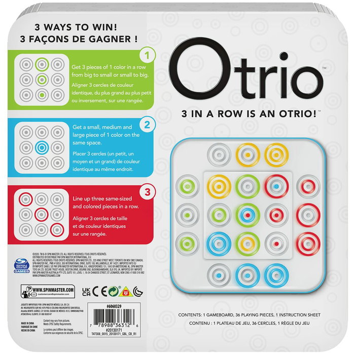 Spin Master Otrio - Juego de mesa estratégico multijugador Spin Master Otrio - Juego de mesa estratégico multijugador