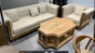 DKD Home Decor Mesa de Centro de Mango Torneada Natural