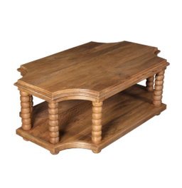 DKD Home Decor Mesa de Centro de Mango Torneada Natural