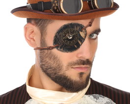 Atosa Accesorio Carnaval Parche Steampunk Hombre Adulto Negro