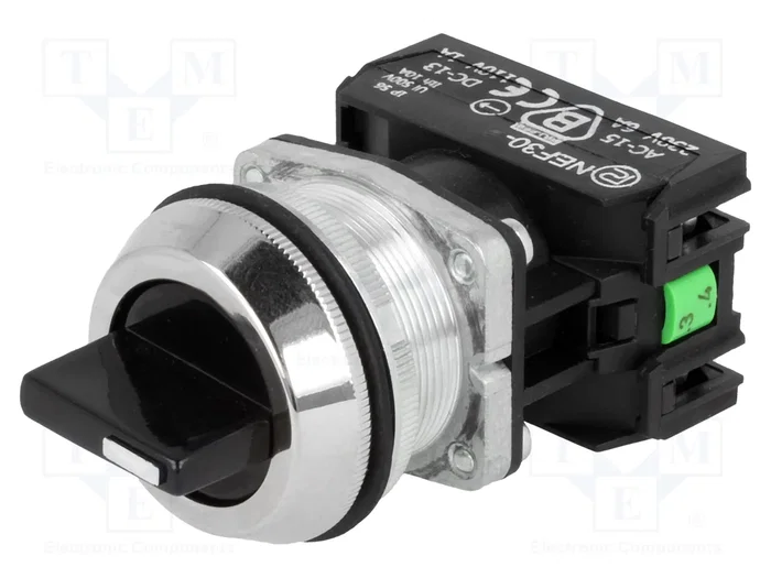 PROMET Interruptor Rotativo NEF30 30mm de 3 Posiciones NC+NA Negro PROMET Interruptor Rotativo NEF30 30mm de 3 Posiciones NC+NA Negro