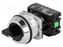 PROMET Interruptor Rotativo NEF30 30mm de 3 Posiciones NC+NA Negro