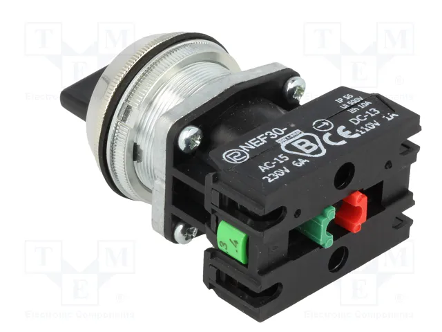 PROMET Interruptor Rotativo NEF30 30mm de 3 Posiciones NC+NA Negro PROMET Interruptor Rotativo NEF30 30mm de 3 Posiciones NC+NA Negro