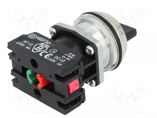 PROMET Interruptor Rotativo NEF30 30mm de 3 Posiciones NC+NA Negro PROMET Interruptor Rotativo NEF30 30mm de 3 Posiciones NC+NA Negro