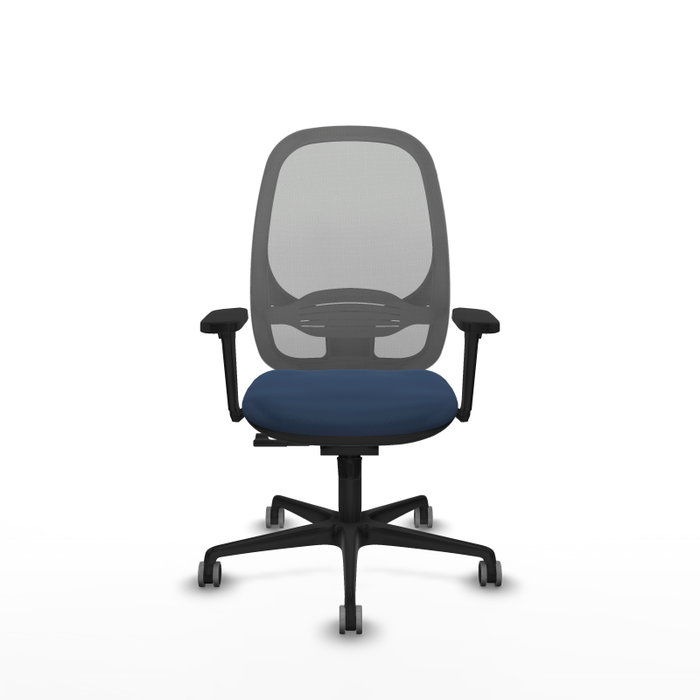 PIQUERAS Y CRESPO Silla de oficina Cilanco con mecanismo Sincro, Azul marino y Gris