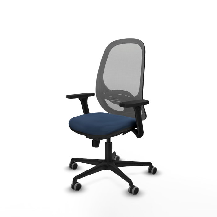 PIQUERAS Y CRESPO Silla de oficina Cilanco con mecanismo Sincro, Azul marino y Gris