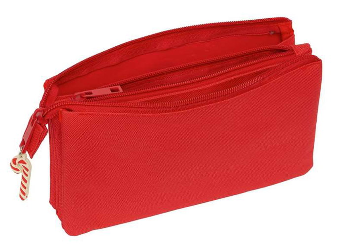 Safta Portatodo Triple Osito Rojo Felices Fiestas 22x12x3cm