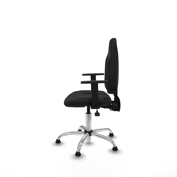 PIQUERAS Y CRESPO Silla de oficina Algarra con mecanismo Asincro, Similpiel Negro y Base cromada PIQUERAS Y CRESPO Silla de oficina Algarra con mecanismo Asincro, Similpiel Negro y Base cromada