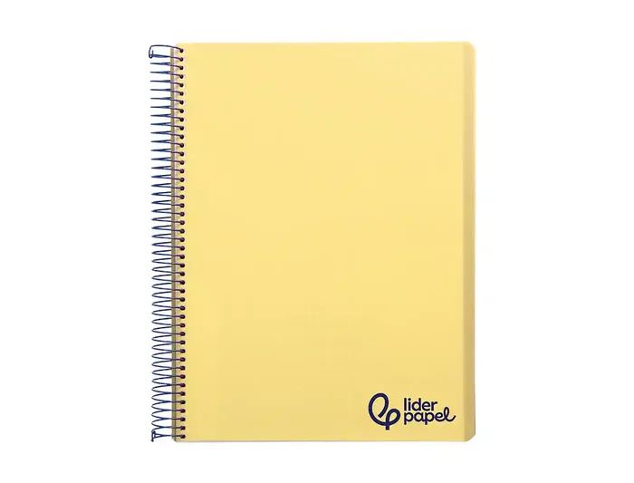 Liderpapel Cuaderno Espiral A6 Micro Wonder Tapa Plástico 120 Hojas 90gr Cuadro 5mm 4 Bandas Color Amarillo
