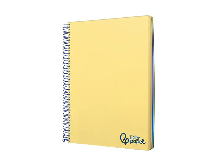 Liderpapel Cuaderno Espiral A6 Micro Wonder Tapa Plástico 120 Hojas 90gr Cuadro 5mm 4 Bandas Color Amarillo
